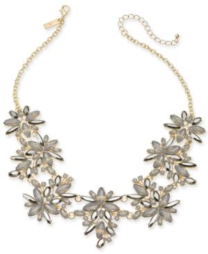 I.n.c. Gold-tone Neutral Stone Marquise Frontal Necklace, 18 + 3 Extender, Created For Macy's