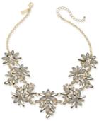 I.n.c. Gold-tone Neutral Stone Marquise Frontal Necklace, 18 + 3 Extender, Created For Macy's