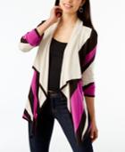 Inc International Concepts Colorblocked Flyaway Cardigan, Only At Macy's