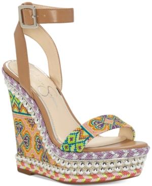 Jessica Simpson Alinda Woven Platform Wedge Sandals Women's Shoes