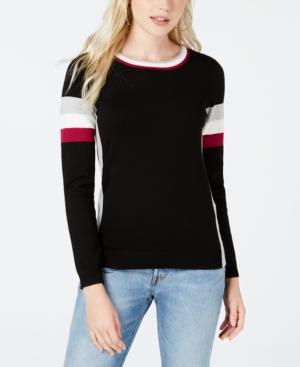 Hippie Rose Juniors' Crew-neck Colorblocked Sweater