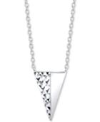 Unwritten Textured Triangle Pendant Necklace In Sterling Silver