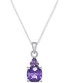 Amethyst 18 Pendant Necklace (1-1/2 Ct. T.w.) In 14k White Gold