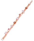 Betsey Johnson Rose Gold-tone Jeweled Mesh Bracelet