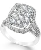 White Sapphire Ring In Sterling Silver (2-1/10 Ct. T.w.)