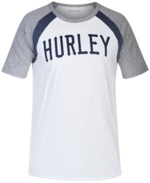 Hurley Men's Colorblocked Graphic-print Logo Raglan-sleeve T-shirt