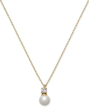 Kate Spade New York Gold-toned Imitation Pearl And Crystal Pendant Necklace