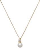 Kate Spade New York Gold-toned Imitation Pearl And Crystal Pendant Necklace