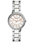 Fossil Women's Virginia Crystal Accented Two-tone Stainless Steel Bracelet Watch 30mm Es3962