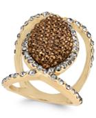 Inc International Concepts Gold-tone Mixed-crystal Statement Ring, Created For Macy's