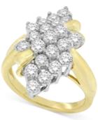 Diamond Leaf Cluster Ring (2 Ct. T.w.) In 14k Gold