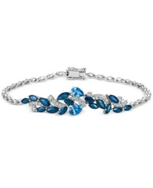 Le Vian Sapphire (3-3/4 Ct. T.w.) And Diamond (1/2 Ct. T.w.) Link Bracelet In 14k White Gold