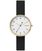 Skagen Women's Signature Black Leather Strap Watch 36mm Skw2626