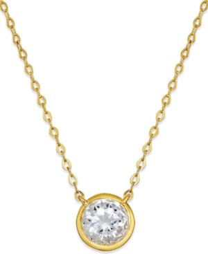 Eliot Danori Gold-tone Bezel-set Cubic Zirconia Pendant Necklace