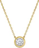 Eliot Danori Gold-tone Bezel-set Cubic Zirconia Pendant Necklace