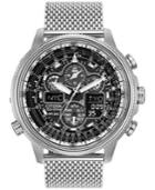 Citizen Men's Chronograph Navihawk Eco-drive Stainless Steel Mesh Bracelet Watch 48mm Jy8030-83e