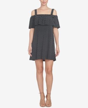 Cece Stencil Foula Printed Cold-shoulder Dress