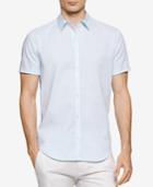 Calvin Klein Men's Horizontal Striped Dobby Short-sleeve Shirt