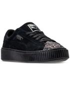Puma Women's Suede Platform Crushed Gem Casual Sneakers From Finish Line