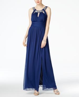 Speechless Juniors' Rhinestone-embellished Cutout Gown