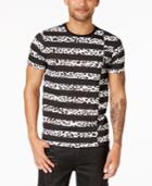 Guess Men's Stream Leopard-stripe Print T-shirt