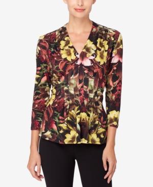 Catherine Catherine Malandrino Printed Pleated Top