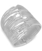 Robert Lee Morris Soho Silver-tone Sculptural Wide Hinged Bangle Bracelet