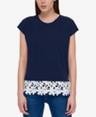 Tommy Hilfiger Lace-contrast T-shirt, Created For Macy's