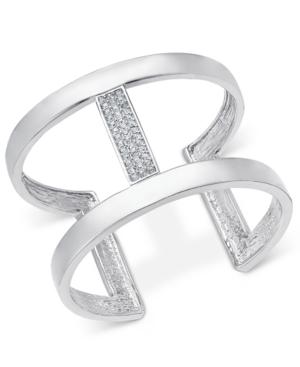 Inc International Concepts Silver-tone Pave Bar Cuff Bracelet, Only At Macy's