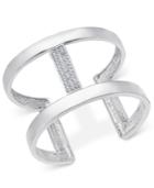 Inc International Concepts Silver-tone Pave Bar Cuff Bracelet, Only At Macy's