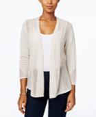 Charter Club Petite Pointelle Open-front Cardigan, Created For Macy's