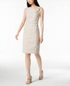 Calvin Klein Gingham Knotted Sheath Dress