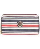Tommy Hilfiger Th Serif Signature Printed Large Double Zip Wallet
