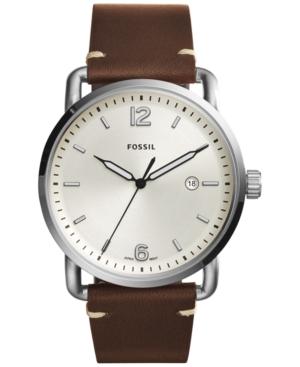 Fossil Men's Commuter Dark Brown Leather Strap Watch 42mm Fs5275