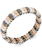Nine West Tri-tone Bar Link Stretch Bracelet