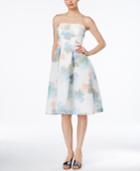 Calvin Klein Strapless Floral-print Dress
