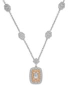 Aquamarine (5/8 Ct. T.w.) And Diamond (1/10 Ct. T.w.) Pendant Necklace In Sterling Silver And 14k Rose Gold