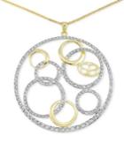 Sis By Simone I. Smith Crystal Multi-circle Pendant Necklace In 18k Gold Over Sterling Silver