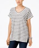 Style & Co. Short-sleeve V-neck Sweatshirt, Only At Macy's