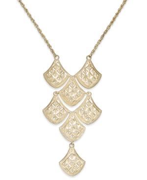 Diamond-cut Mesh Linked Frontal Necklace In 14k Gold