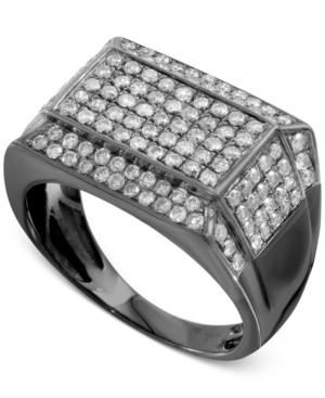 Men's Gray Diamond Pave Ring (1-1/2 Ct. T.w.) In Sterling Silver With Gray Rhodium Plating