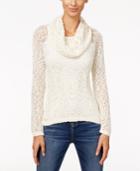 Inc International Concepts Cowl-neck Pointelle Sweater, Only At Macy's