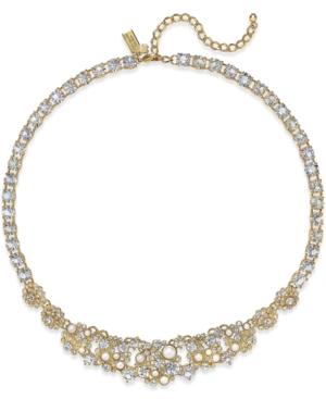 Kate Spade New York 12k Gold-plated Crystal And Faux Pearl Collar Necklace