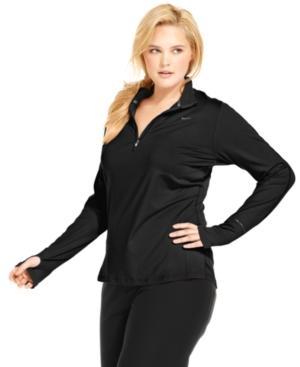 Nike Plus Size Top, Element Long-sleeve Dri-fit Half-zip
