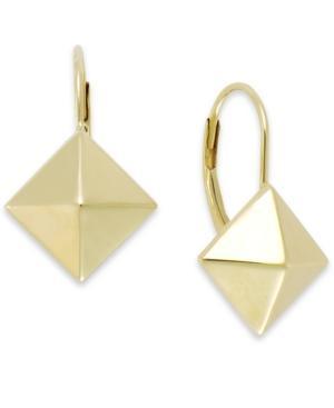 Pyramid Leverback Earrings In 14k Gold
