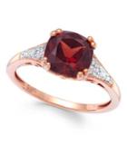 Garnet (2-1/5 Ct. T.w.) And Diamond Accent Ring In 14k Rose Gold