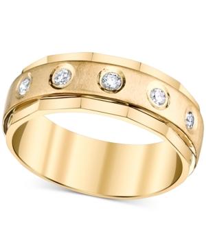 Men's Diamond Angle Etched Band (1/4 Ct. T.w.) In 10k Gold