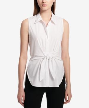 Calvin Klein Tie-front Sleeveless Blouse