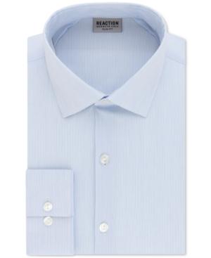 Kenneth Cole Reaction Men's Slim-fit Techni-cole Performance Sky Blue Dress Shirt