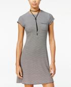 One Hart Juniors' Striped Rib-knit Pocket Dress, Only At Macy's